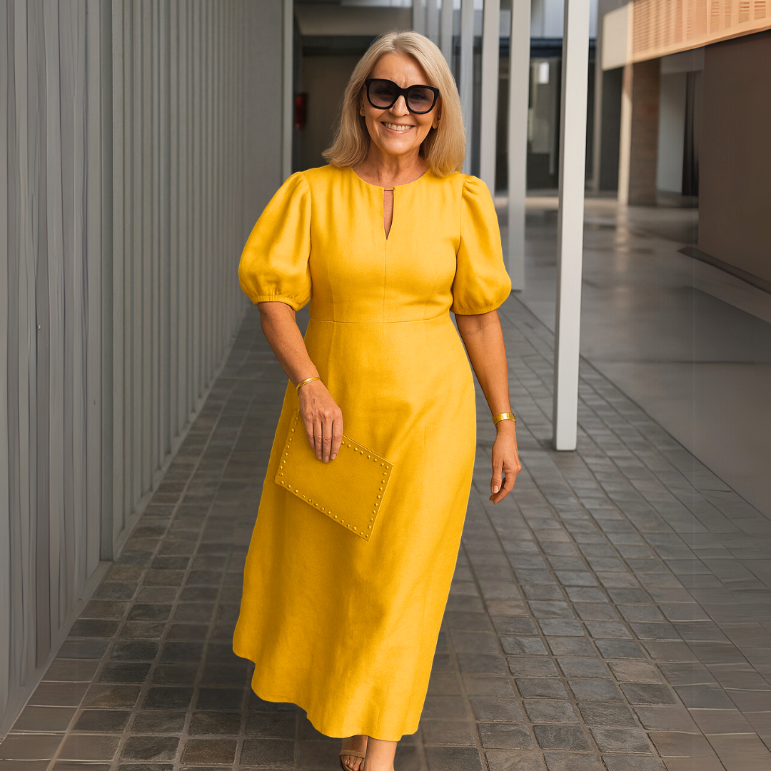 Catalina - Robe unie élégante avec décolleté en V