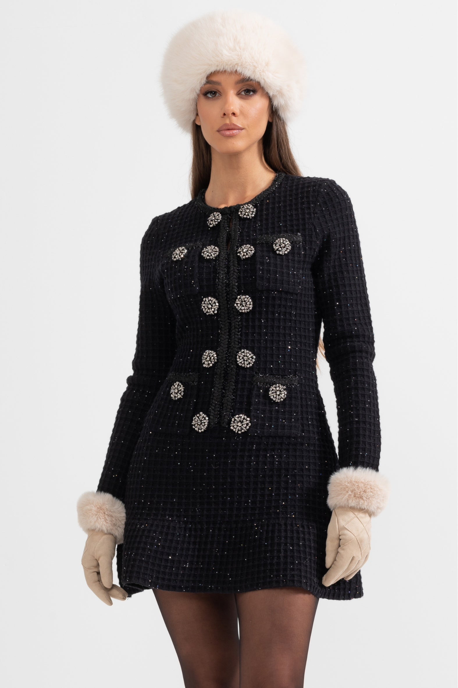 Colette Robe en maille longueur genou