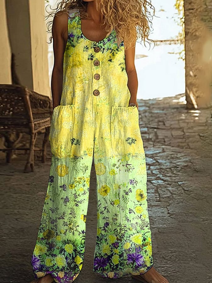 Lunelle - Combinaison Vintage pour Femme avec Motif Floral en Patchwork