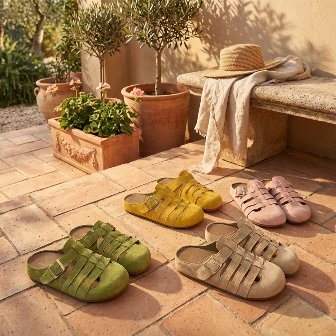 Lythoria - Sandales mules femme confort respirant style décontracté moderne