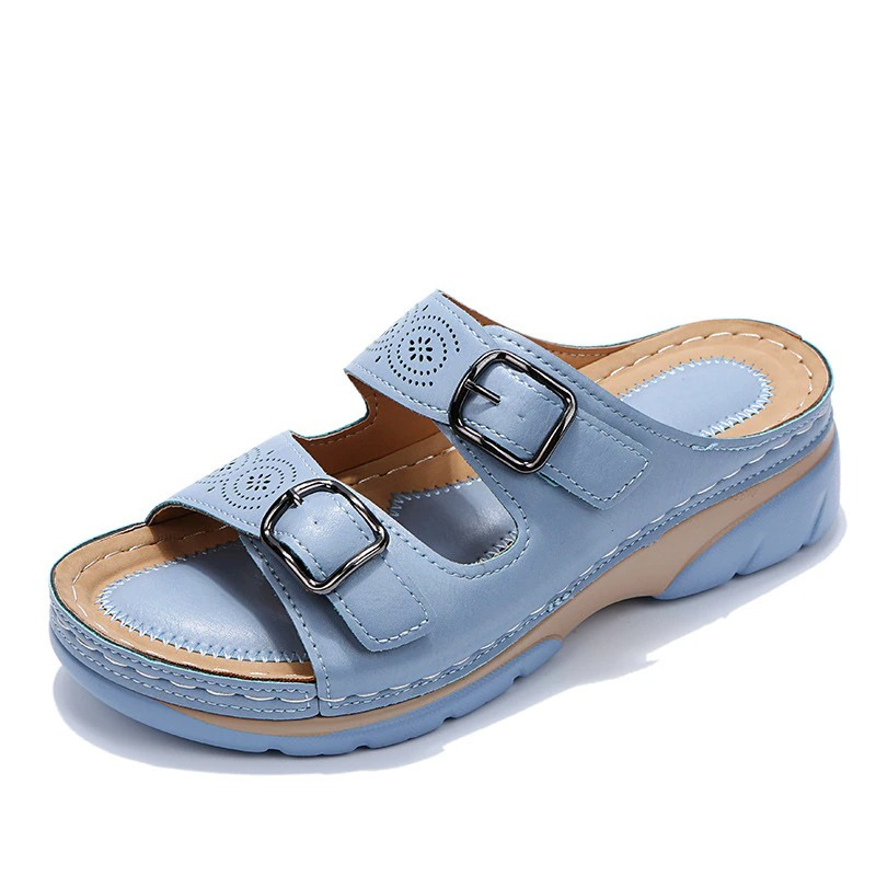 Elarith - Sandales femme orthopédiques confortables avec double bride réglable