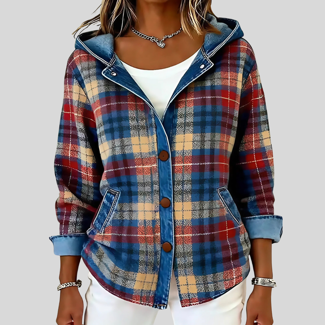 Neraviennea -  Veste À Carreaux Tendance Avec Capuche
