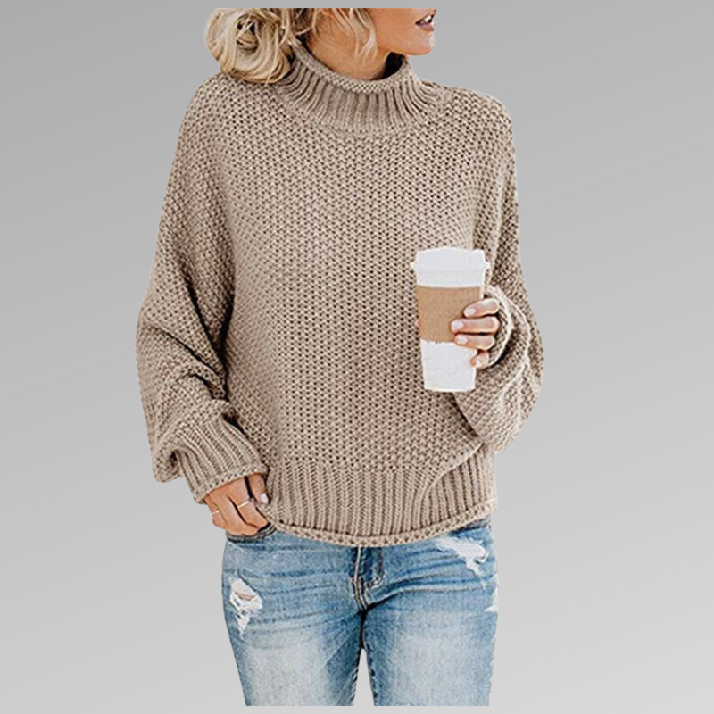Loes - Pull Femme Col Roulé 2025 Oversize