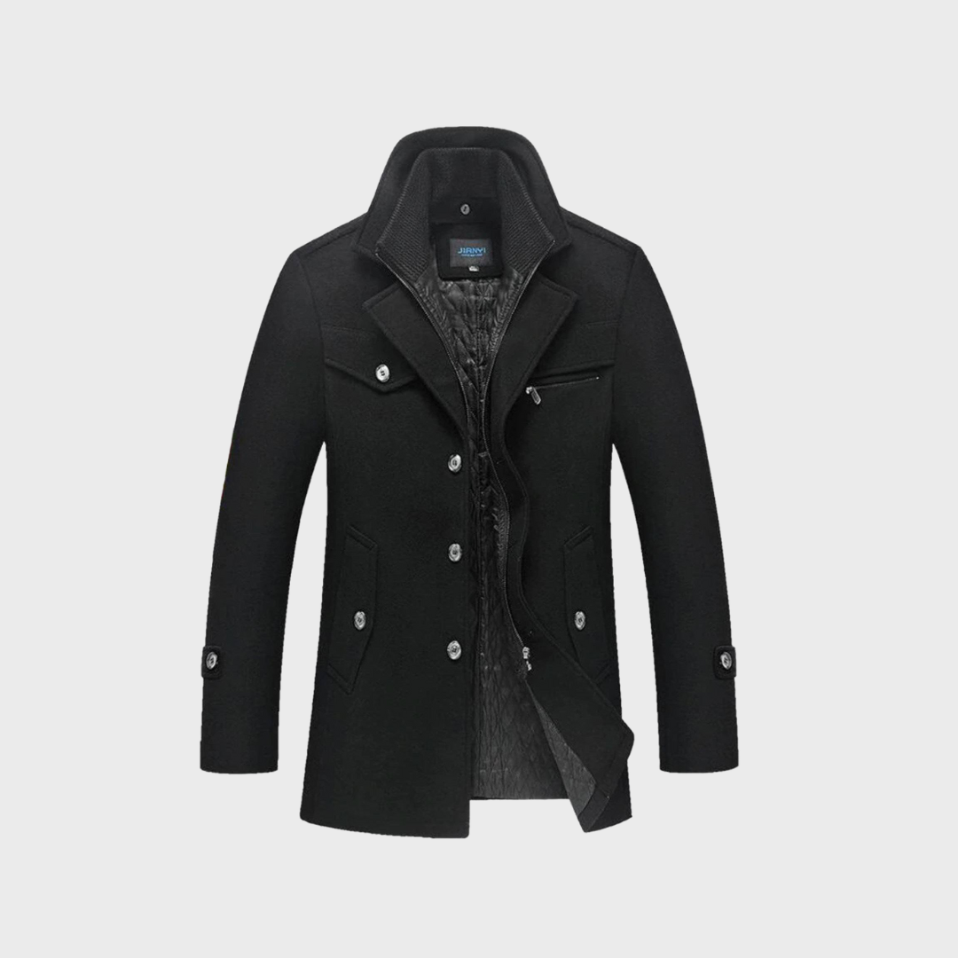 Aaron -  Manteau Classique En Laine Type Peacoat