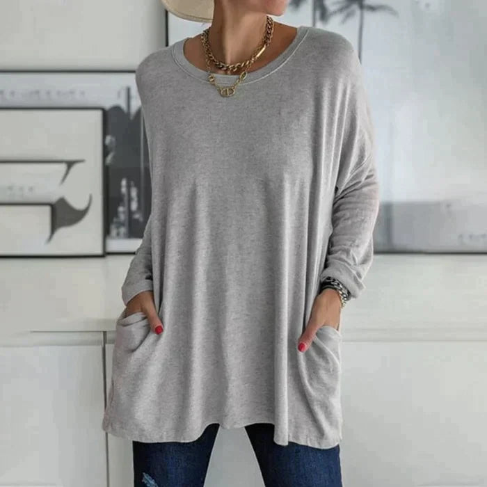 Daliah - T-shirt à manches longues avec poche