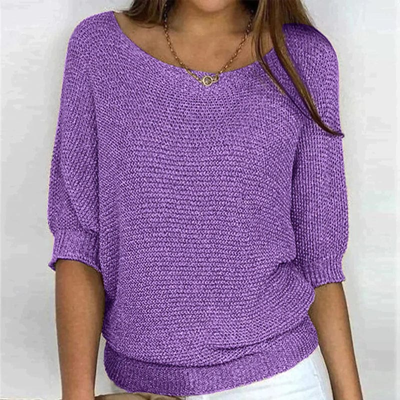 Joravissa - Pull Léger à Col Rond et Manches 3/4