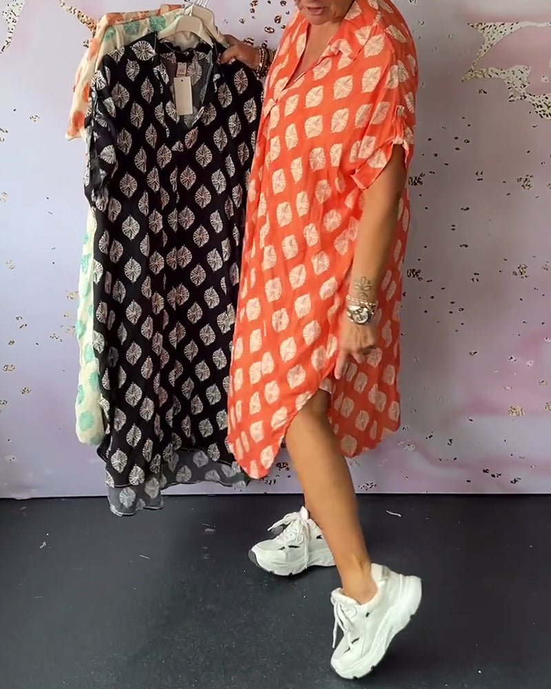 Davina - Robe Chemise Ample à Manches Courtes