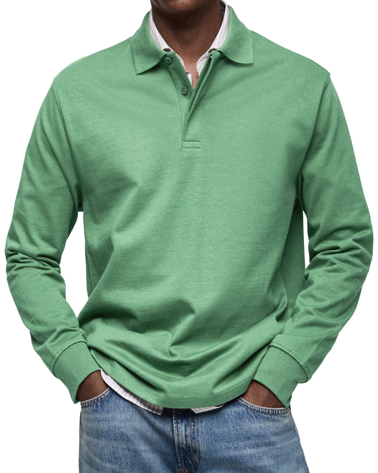 Olivier - Polo De Luxe À Manches Longues Pour Homme