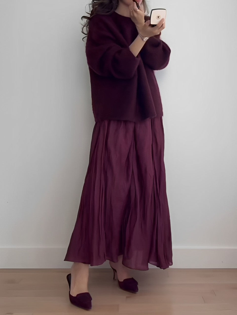 Mirjam - Ensemble Pull Oversize et Jupe en Mélange de Mohair