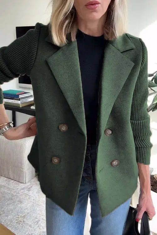 Augustine - Manteau Décontracté à Col avec Manches Patchwork
