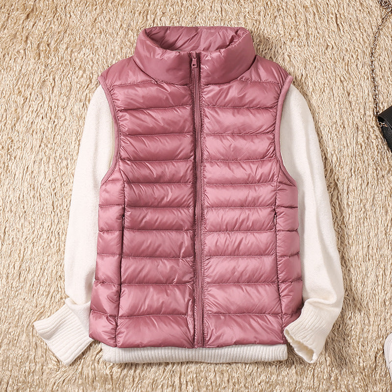 Quelora - Gilet Plissé Léger En Plumes Pour Un Style Élégant