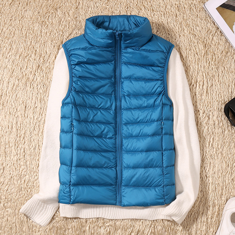 Quelora - Gilet Plissé Léger En Plumes Pour Un Style Élégant