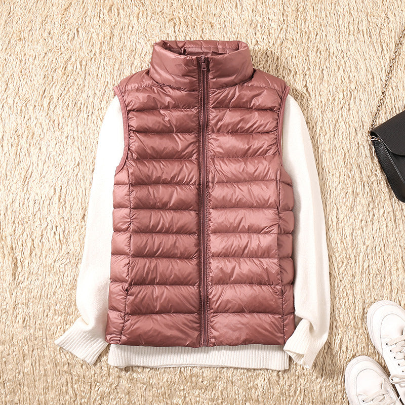 Quelora - Gilet Plissé Léger En Plumes Pour Un Style Élégant