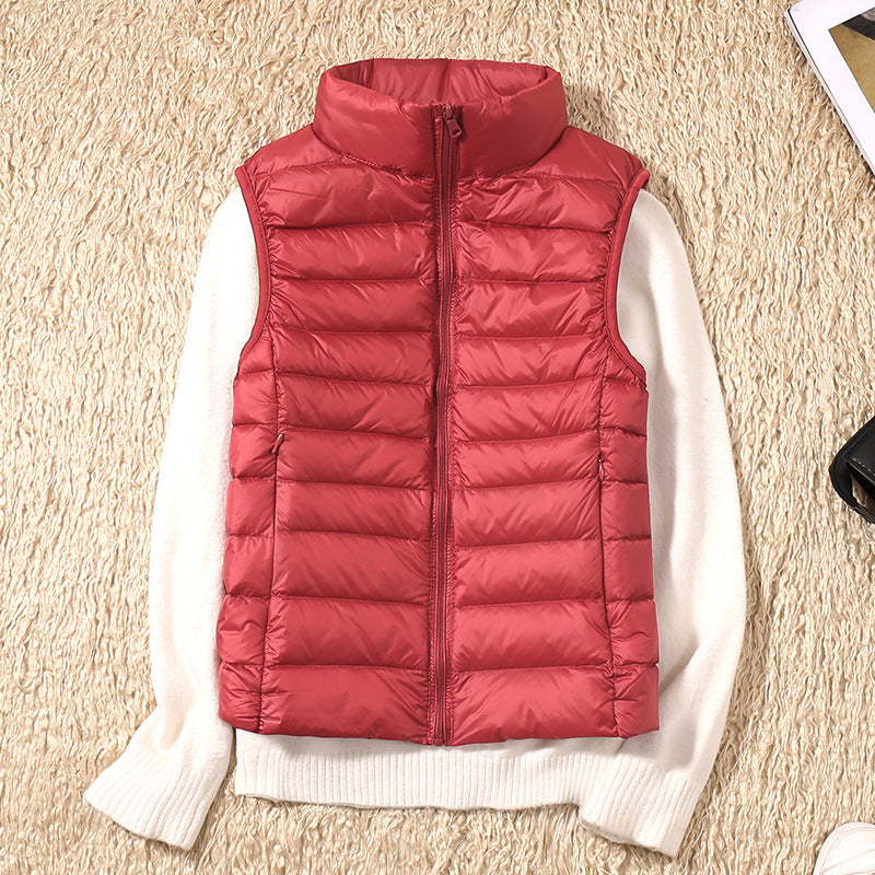 Quelora - Gilet Plissé Léger En Plumes Pour Un Style Élégant