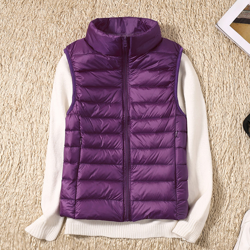 Quelora - Gilet Plissé Léger En Plumes Pour Un Style Élégant