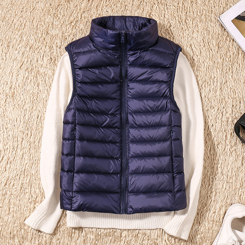 Quelora - Gilet Plissé Léger En Plumes Pour Un Style Élégant