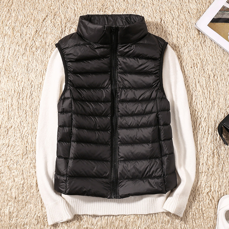 Quelora - Gilet Plissé Léger En Plumes Pour Un Style Élégant