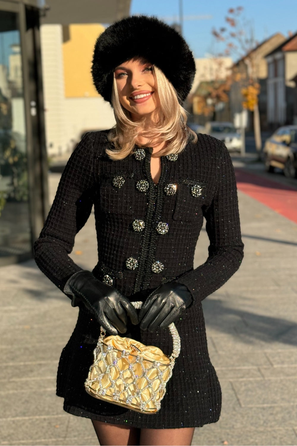 Colette Robe en maille longueur genou