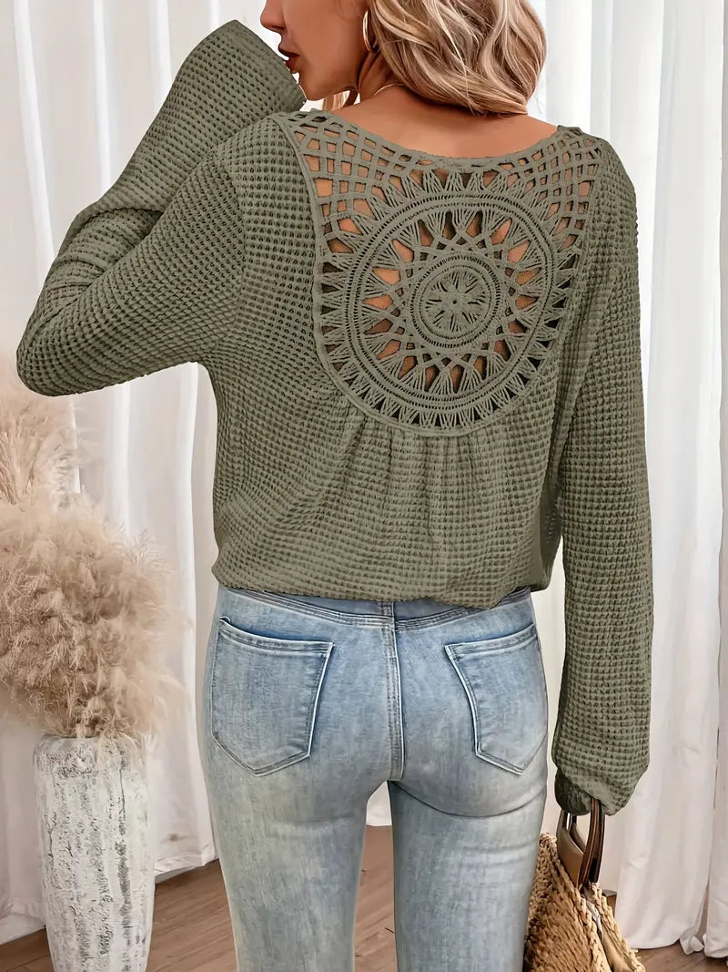 Belen - Blouse élégante de style Ibiza avec décolleté en V