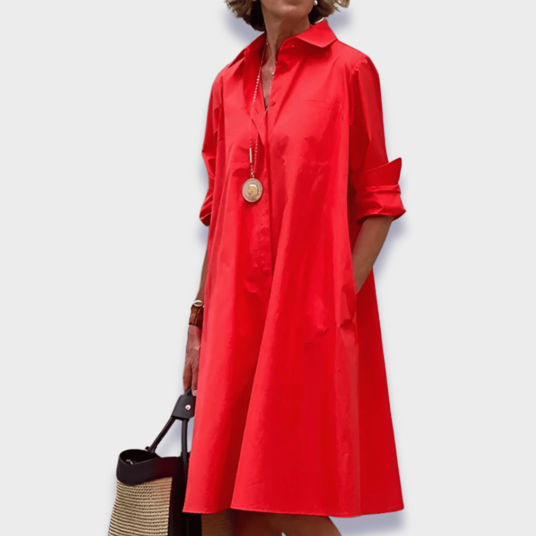 Ysolde - Robe Polo Stylée en Tissu Premium Avec Cache-ventre