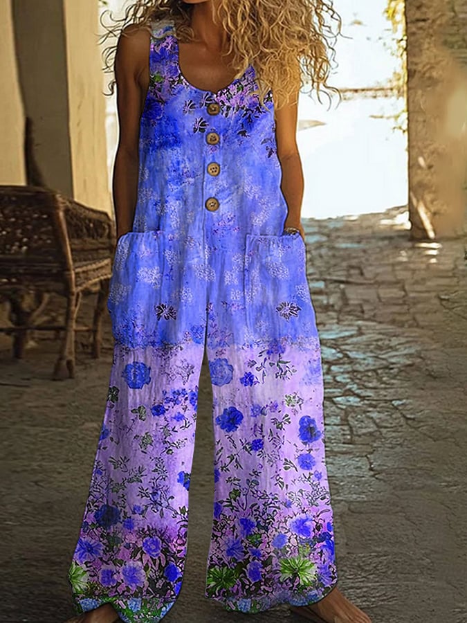 Lunelle - Combinaison Vintage pour Femme avec Motif Floral en Patchwork