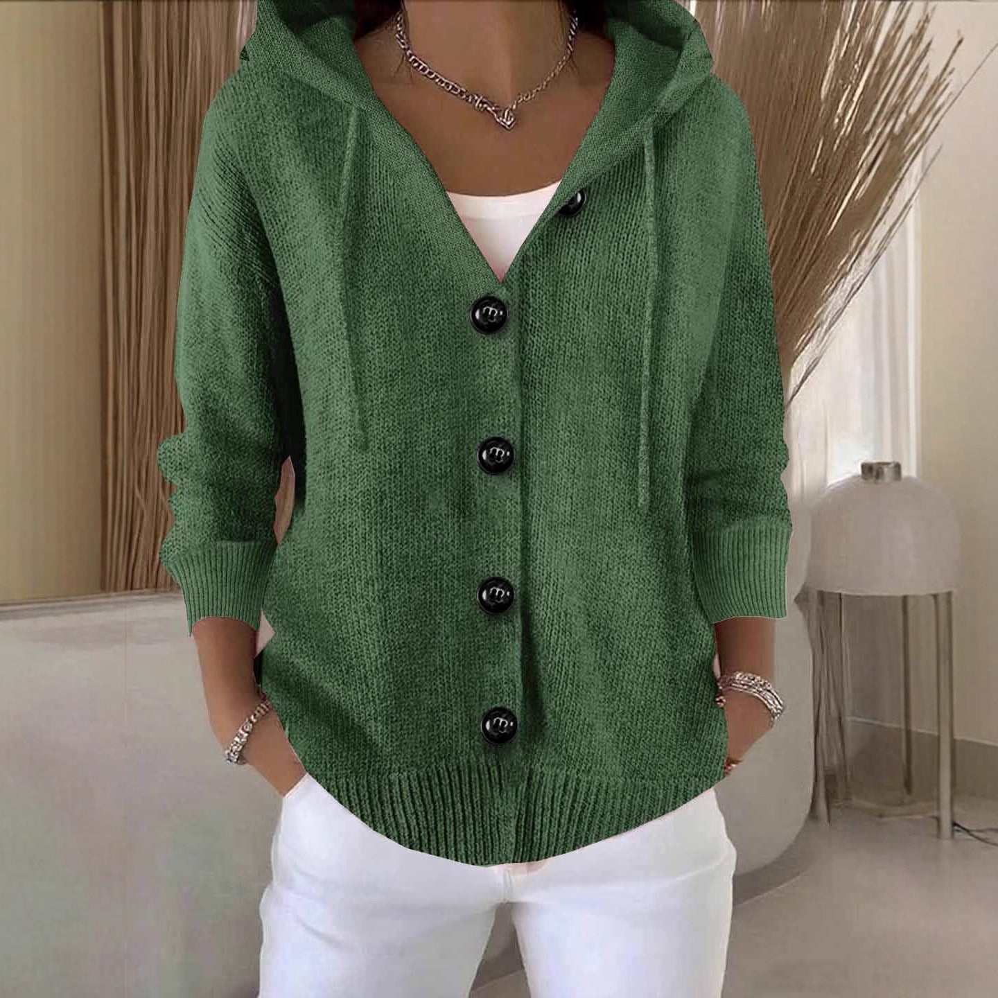 Elarisse - Cardigan Femme À Manches Longues En Tricot