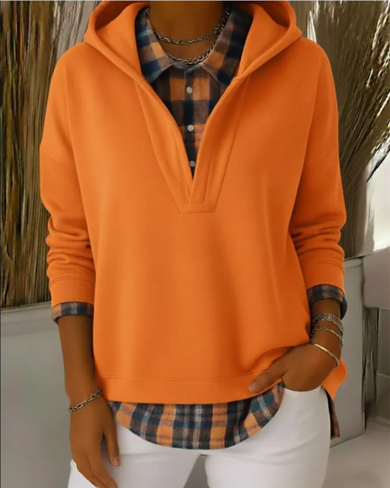 Ceralinae - Sweat à capuche, ensemble deux pièces, imitation tartan
