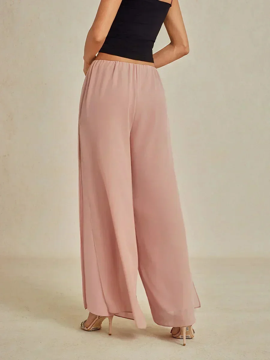 Marilivra - Pantalon À Jambes Droites Avec Fente En Chiffon