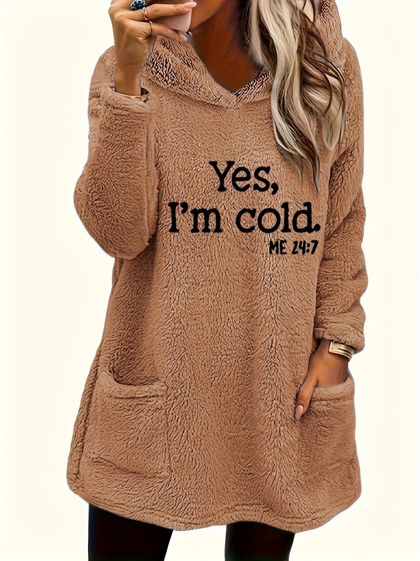 Marilina - Sweat Peluche Capuche Imprimé