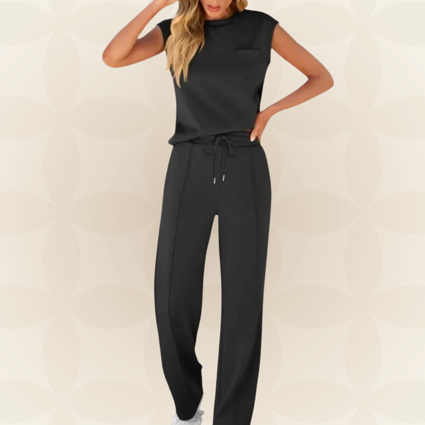 Rovessa - Ensemble détente femme deux pièces avec pantalon large