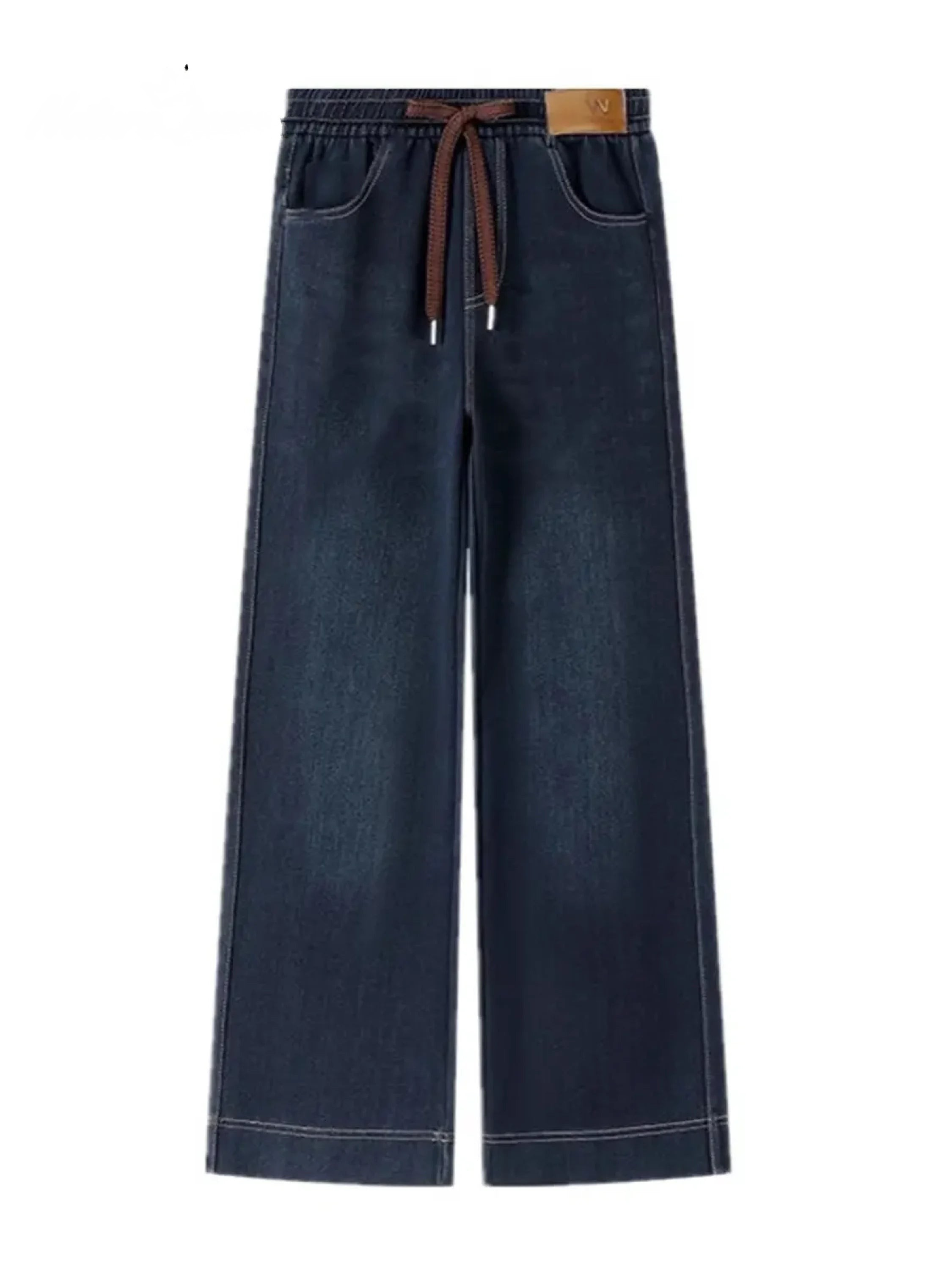 Sythera - Pantalon Femme Coton Taille Élastique Coupe Droite Confort Quotidien