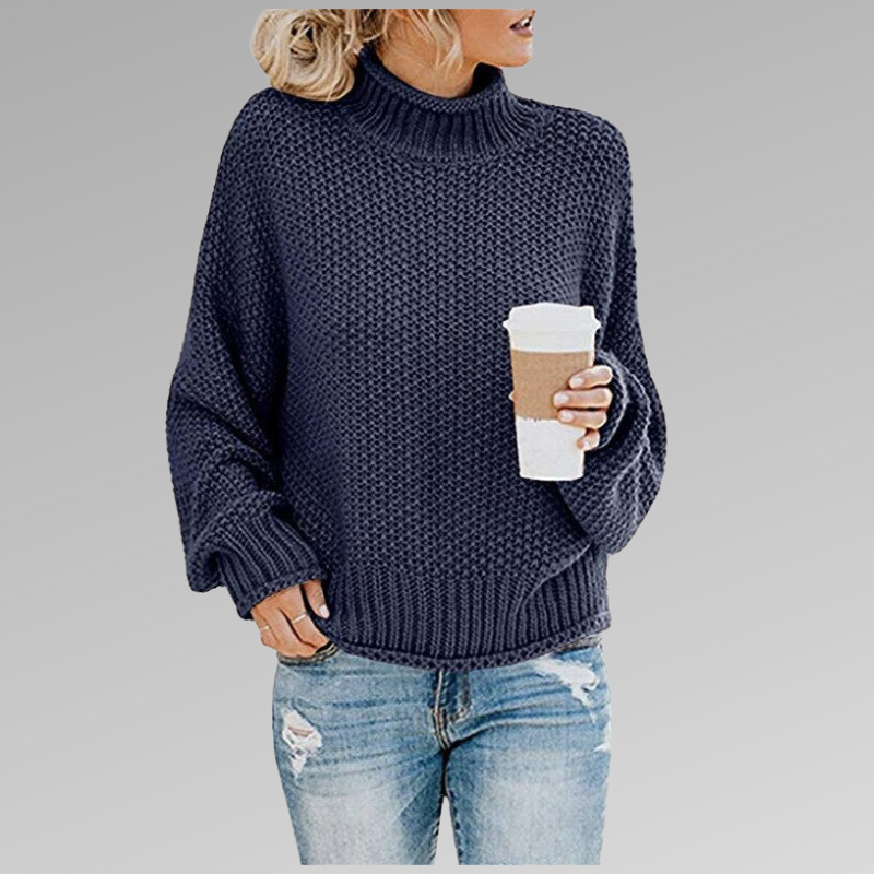 Loes - Pull Femme Col Roulé 2025 Oversize