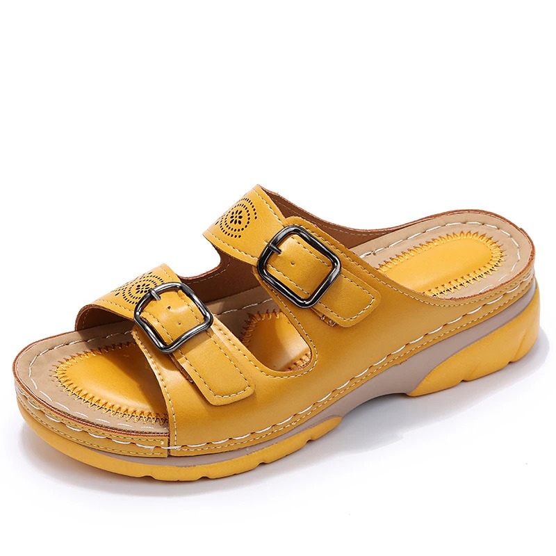 Elarith - Sandales femme orthopédiques confortables avec double bride réglable