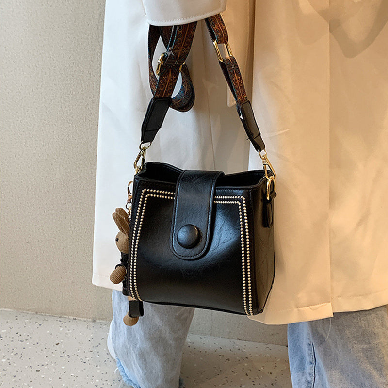 Marguerite - Sac Carré Rétro en PU Souple pour Femmes