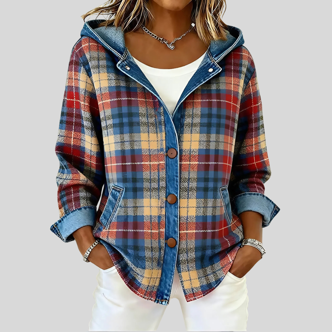 Neraviennea -  Veste À Carreaux Tendance Avec Capuche