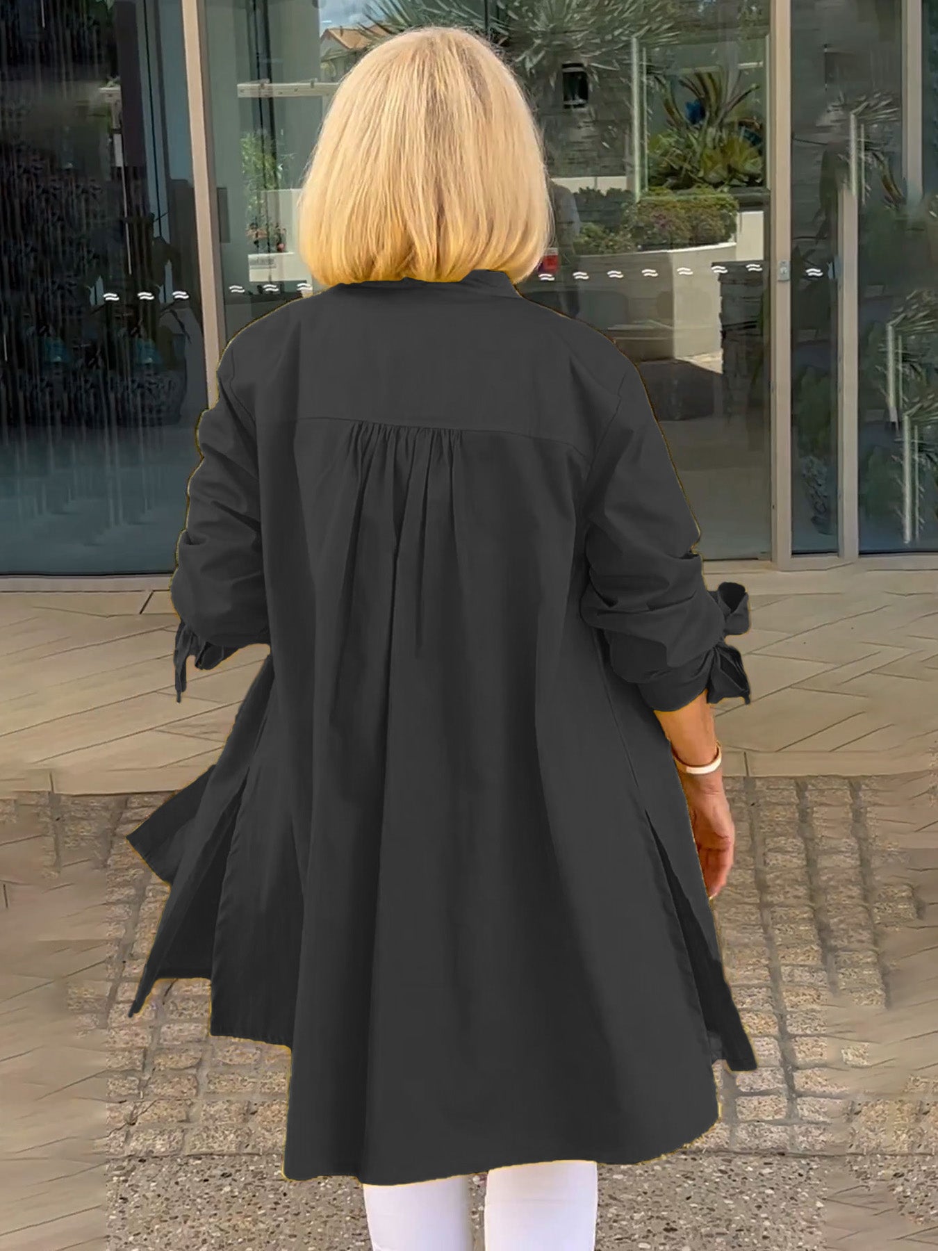 Liora - Veste Chemise Longue Boutonnée en Coton (Aujourd'hui seulement : 1 acheté = 1 offert !)