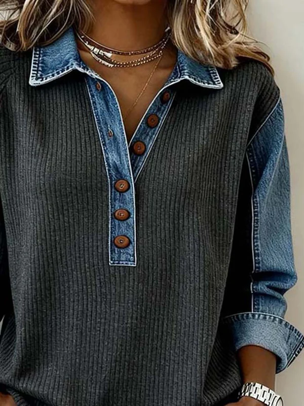 Marisolenne -  Sweatshirt Casual À Surpiqûres Contrastées