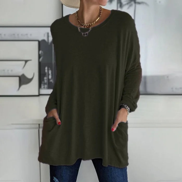 Daliah - T-shirt à manches longues avec poche