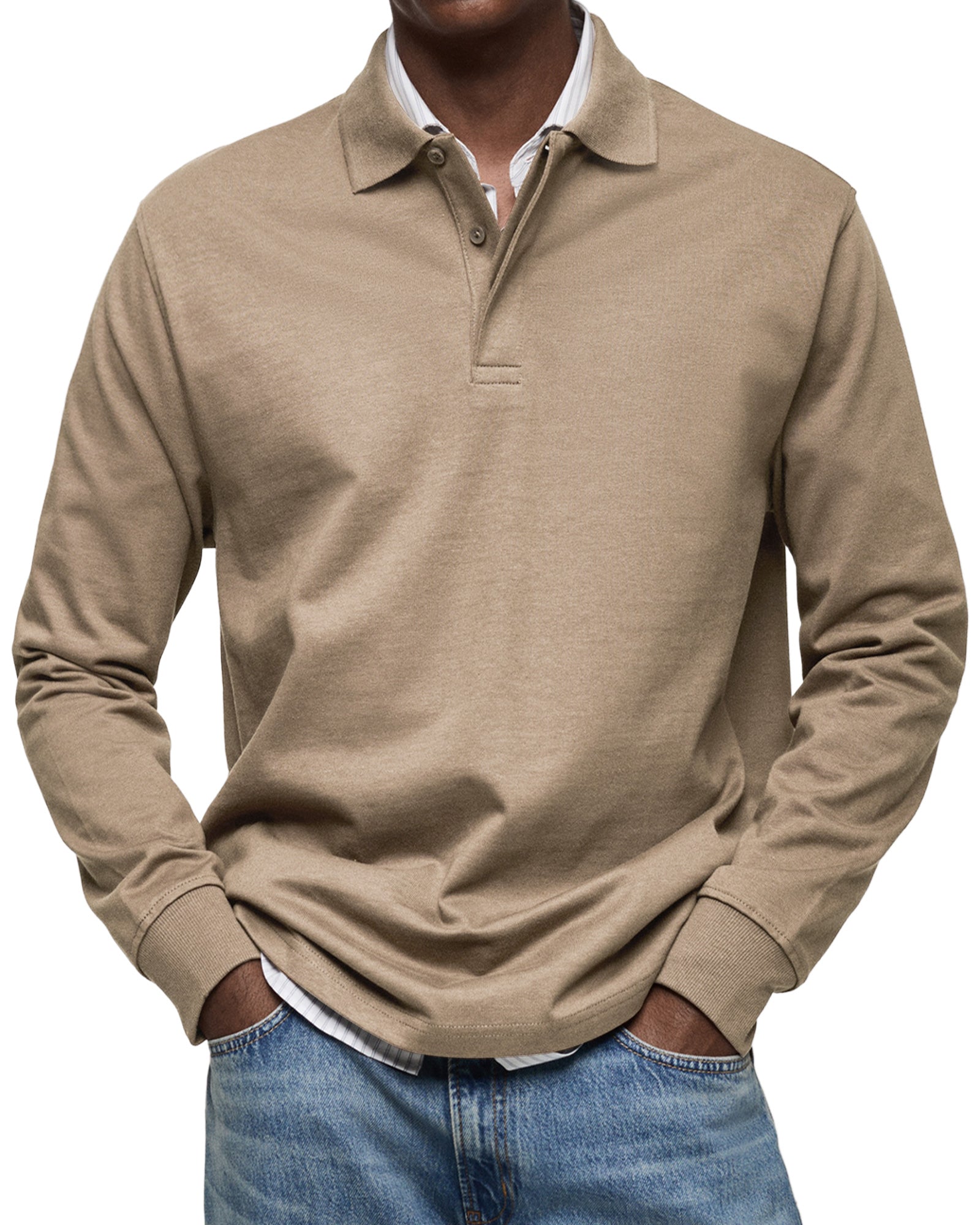 Olivier - Polo De Luxe À Manches Longues Pour Homme