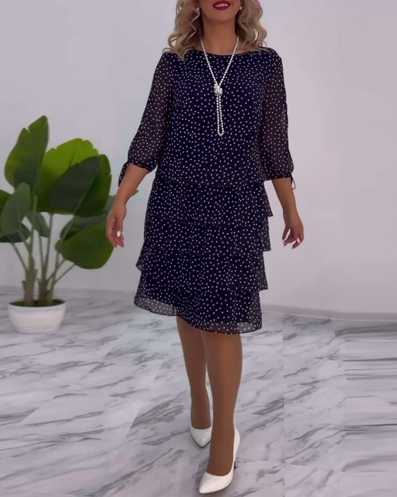 Camille - Robe à Pois Superposée Festive