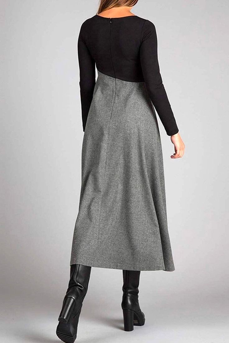 Manon - Élégante robe longue à manches longues