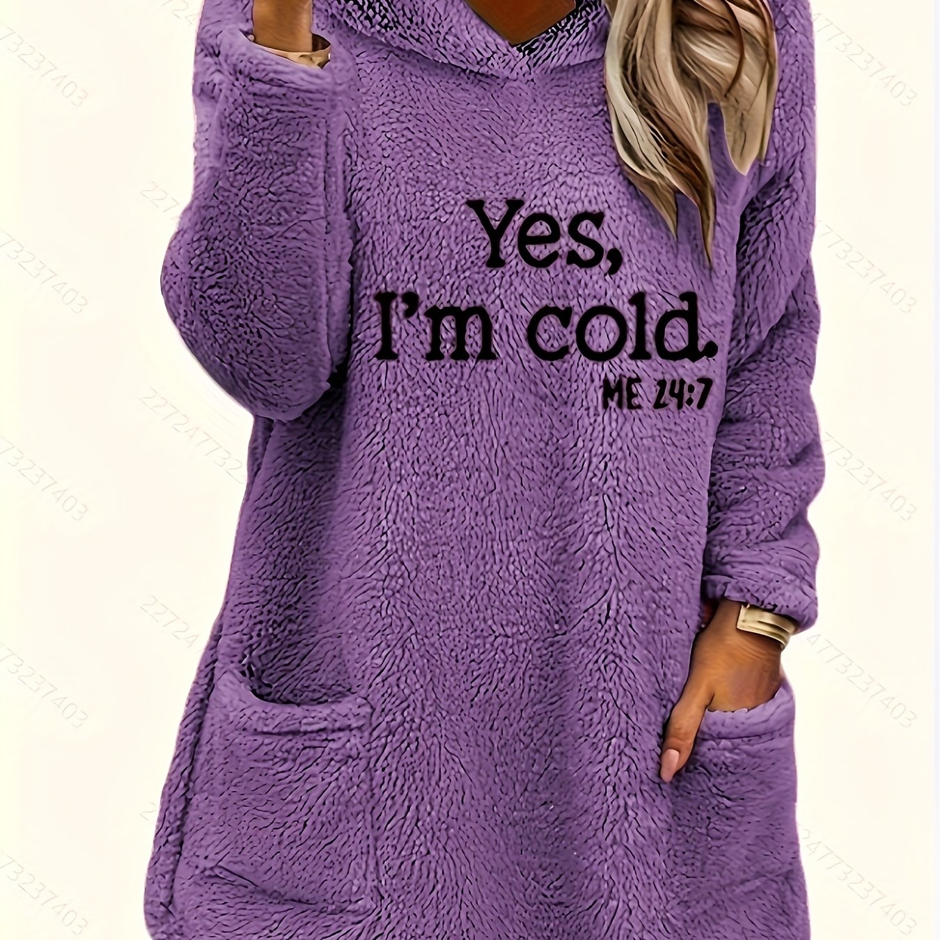 Marilina - Sweat Peluche Capuche Imprimé