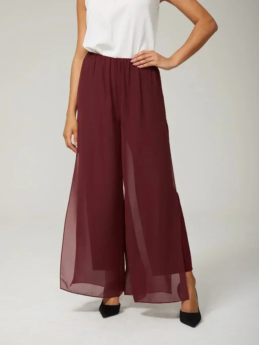Marilivra - Pantalon À Jambes Droites Avec Fente En Chiffon