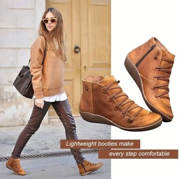 Rosalee - Bottes en cuir confortables avec soutien de voûte