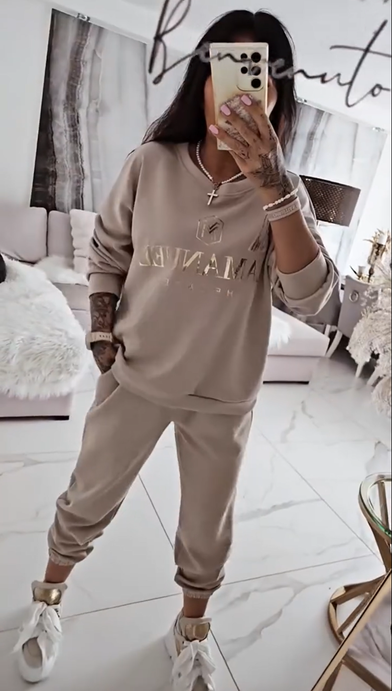 Quelisse - Ensemble blouse imprimée et pantalon ample pour femme