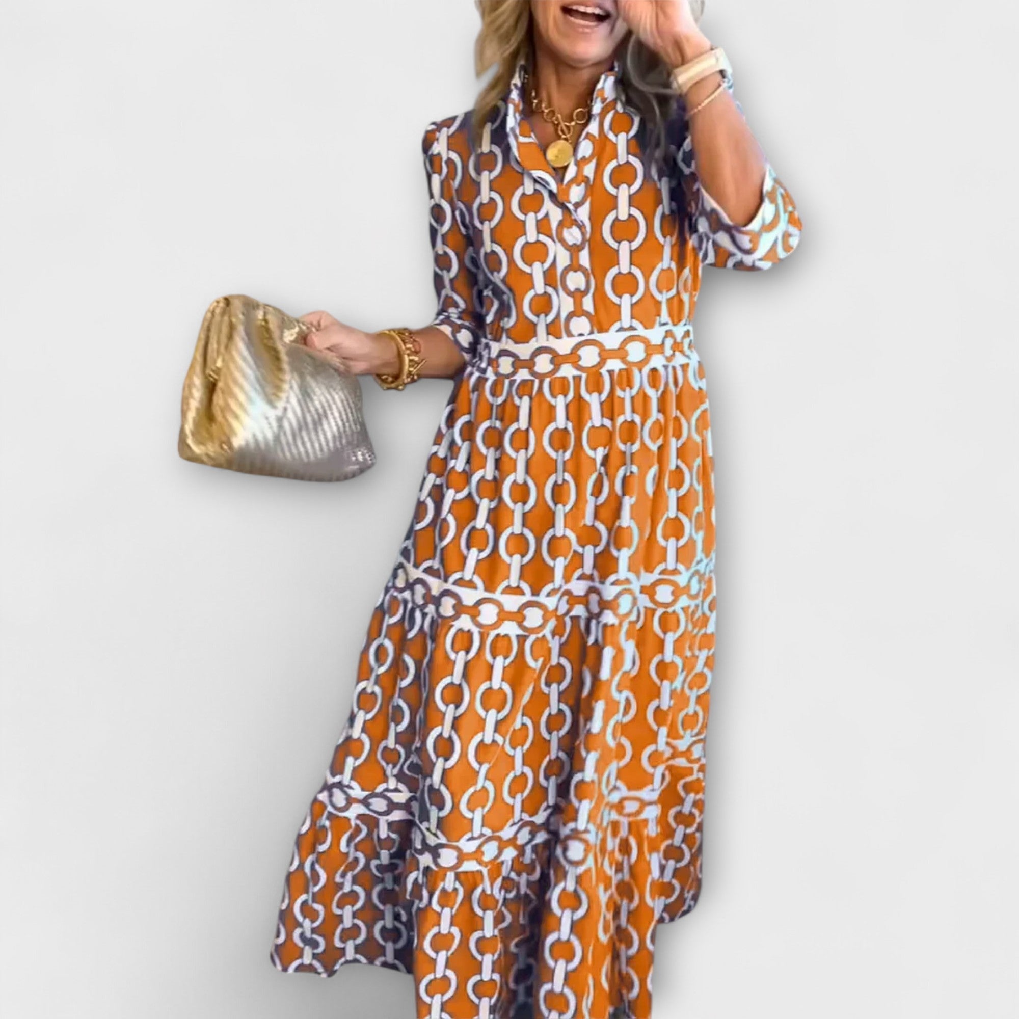 Corinna - Robe midi avec motif de chaîne