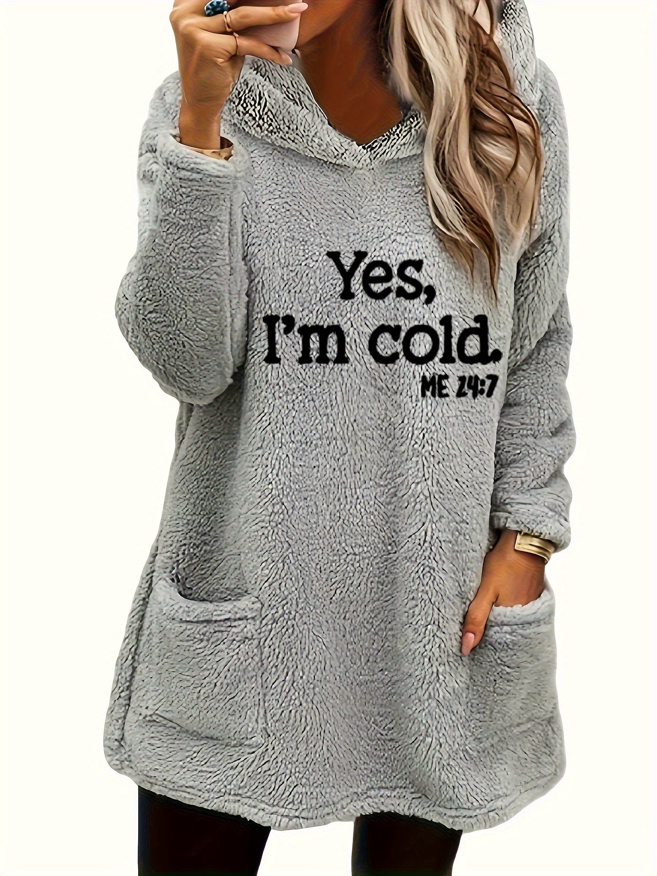 Marilina - Sweat Peluche Capuche Imprimé