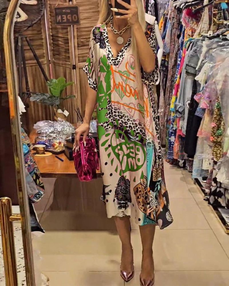 Jovena - Robe décontractée avec imprimé léopard coloré