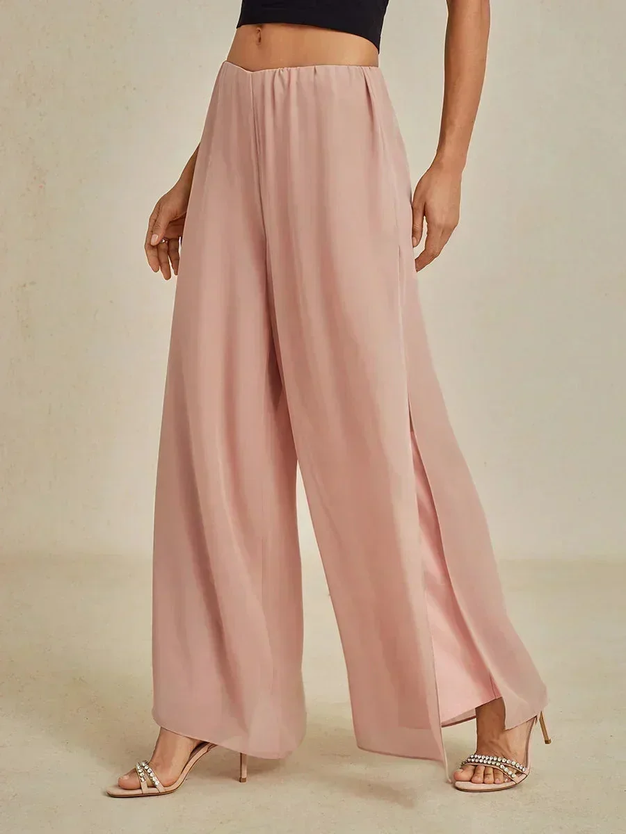 Marilivra - Pantalon À Jambes Droites Avec Fente En Chiffon
