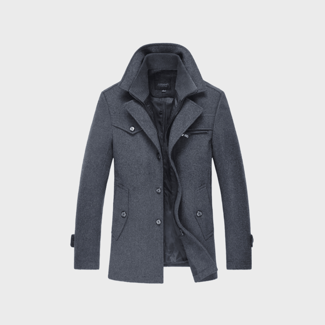Aaron -  Manteau Classique En Laine Type Peacoat